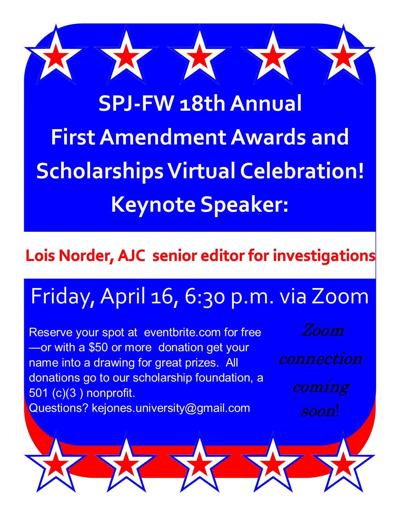 Spj Fw 18th Annual First Amendment Awards And Scholarships Virtual Celebration Friday April 16 6 30 P M Fort Worth Spj